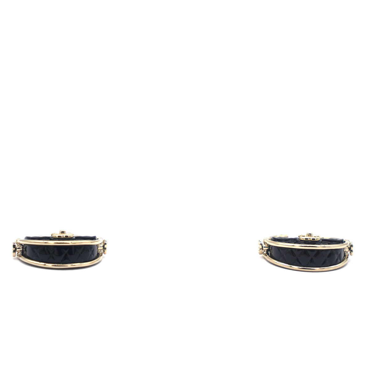 Chanel Quilted Flap Hoop Earrings