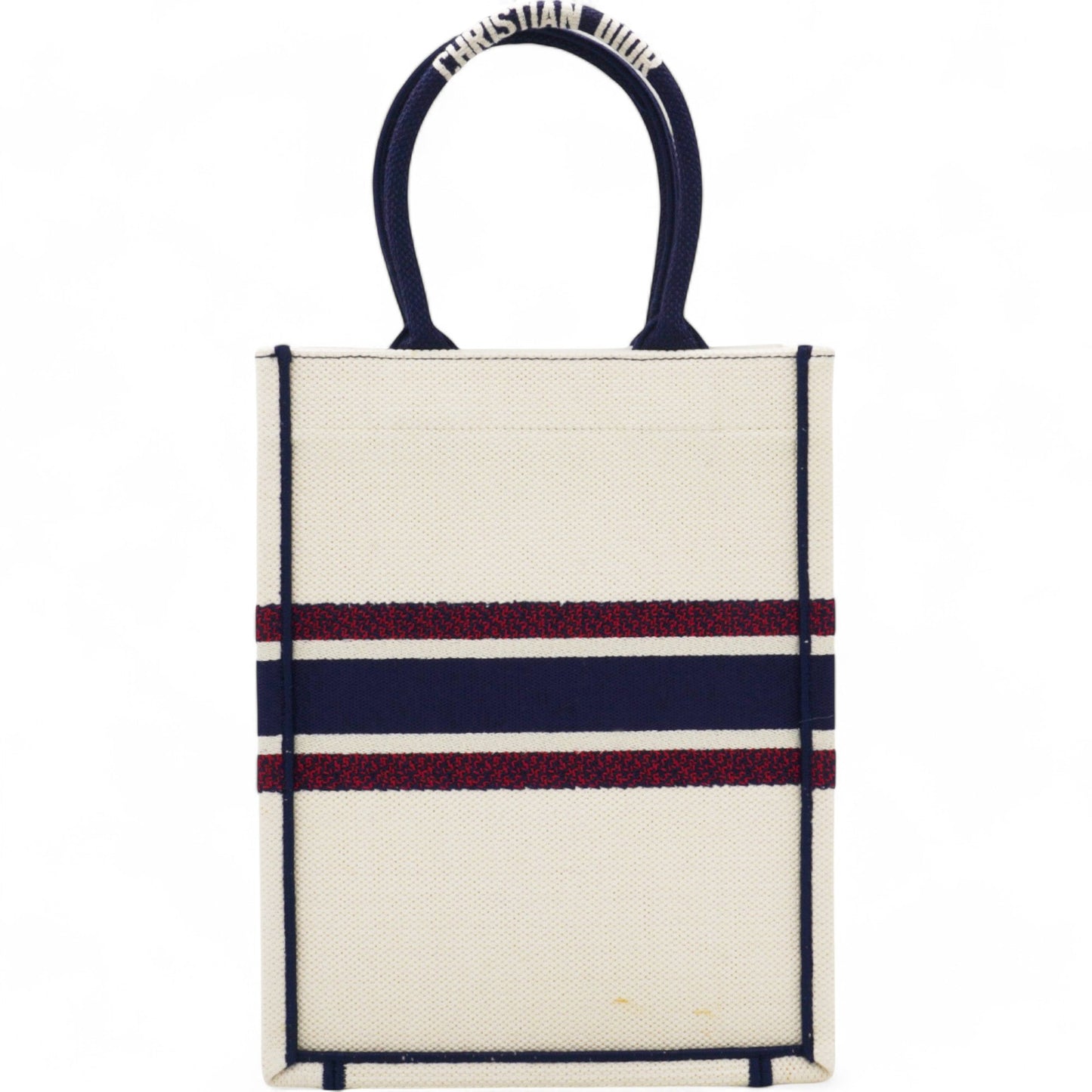Dior Canvas Embroidered I Love Paris Vertical Book Tote White Mini