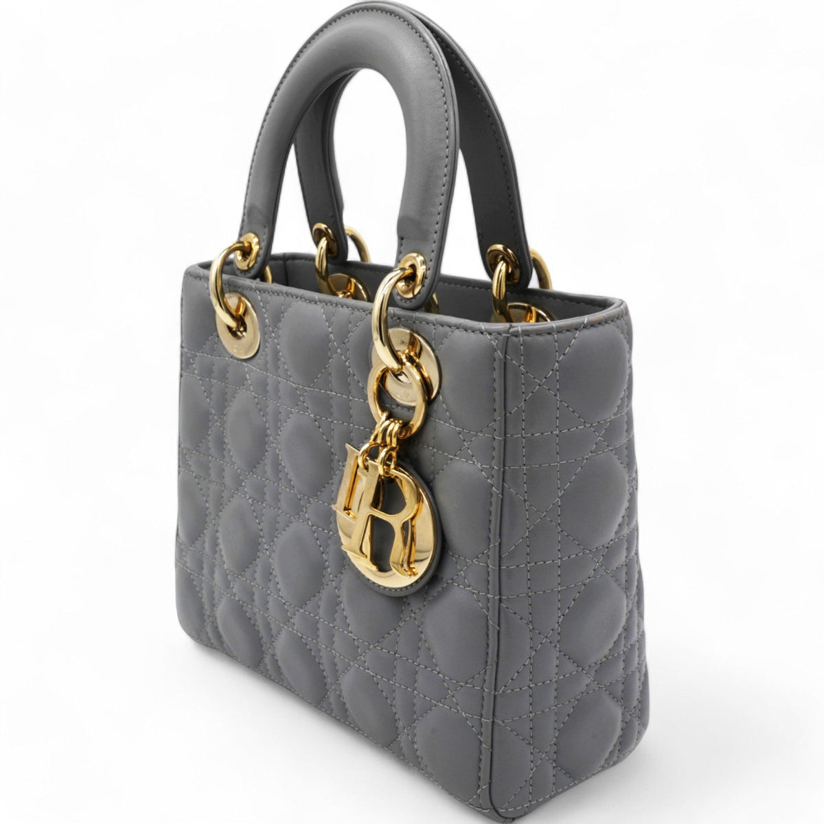 Dior Lambskin Cannage Small My ABCDior Lady Dior Grey