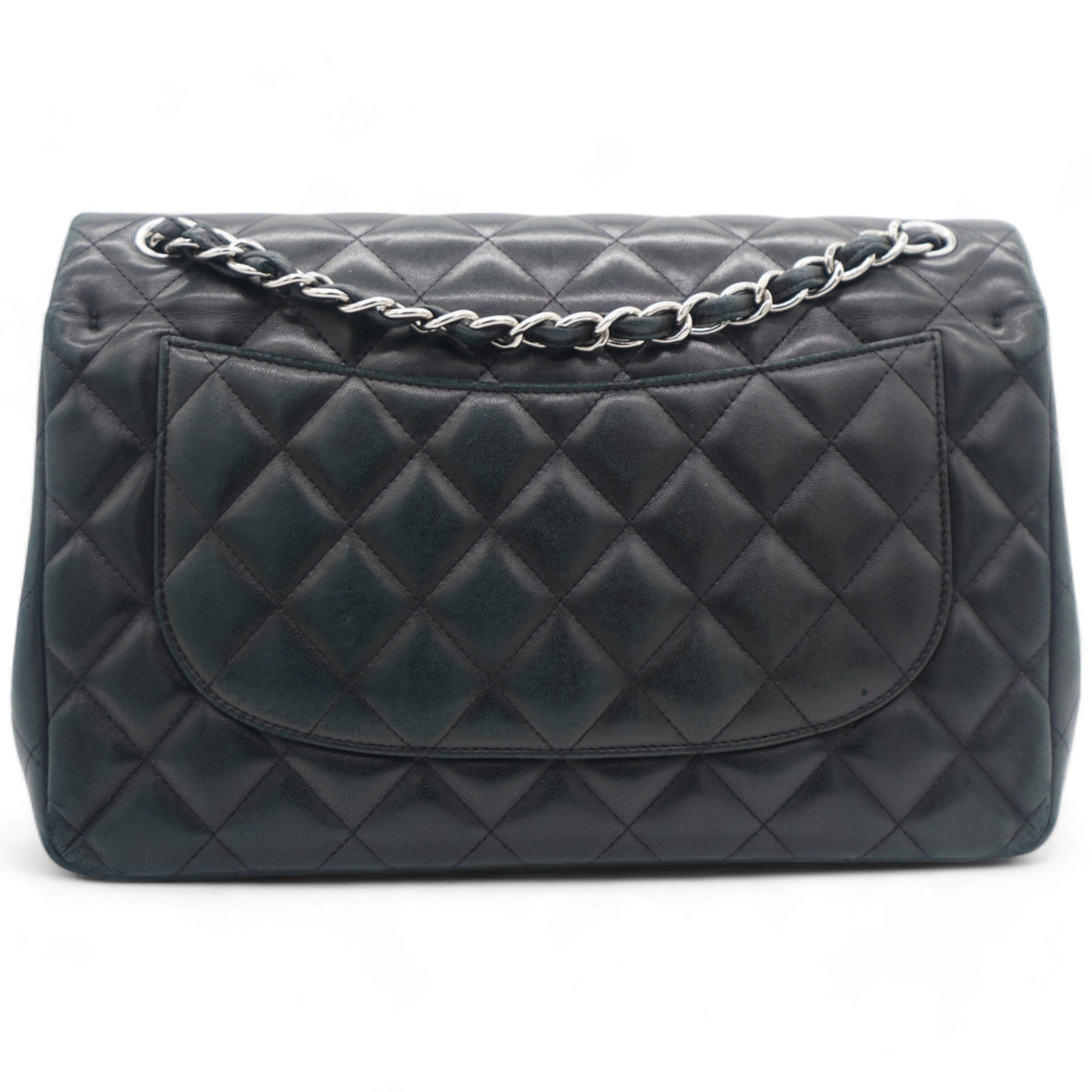 Chanel Lambskin Quilted Jumbo Double Flap Black