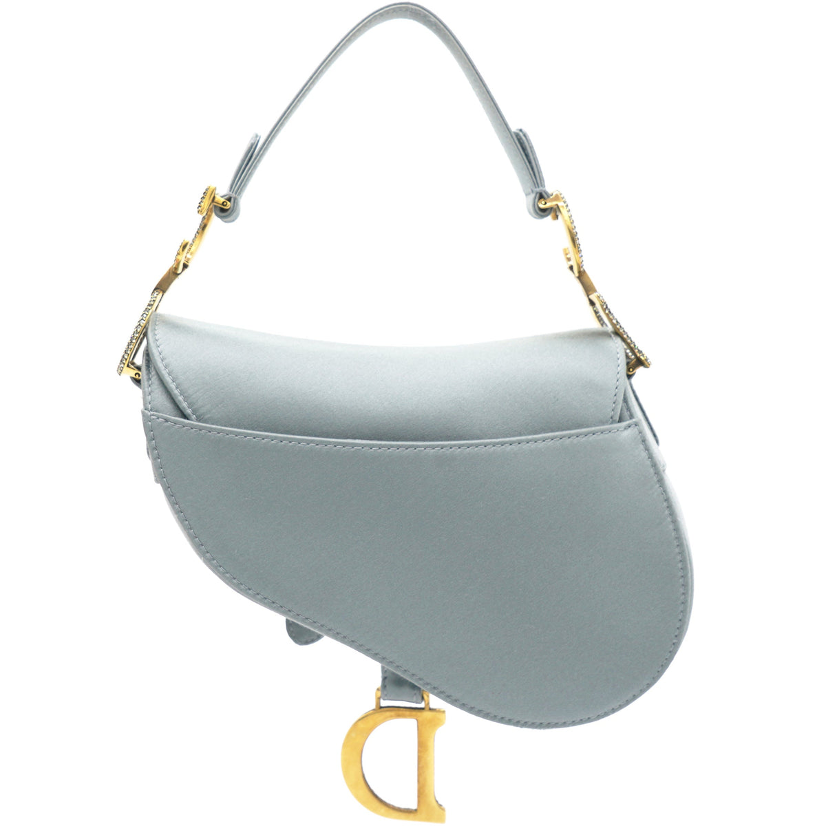 Dior Grey Satin Mini Saddle Bag