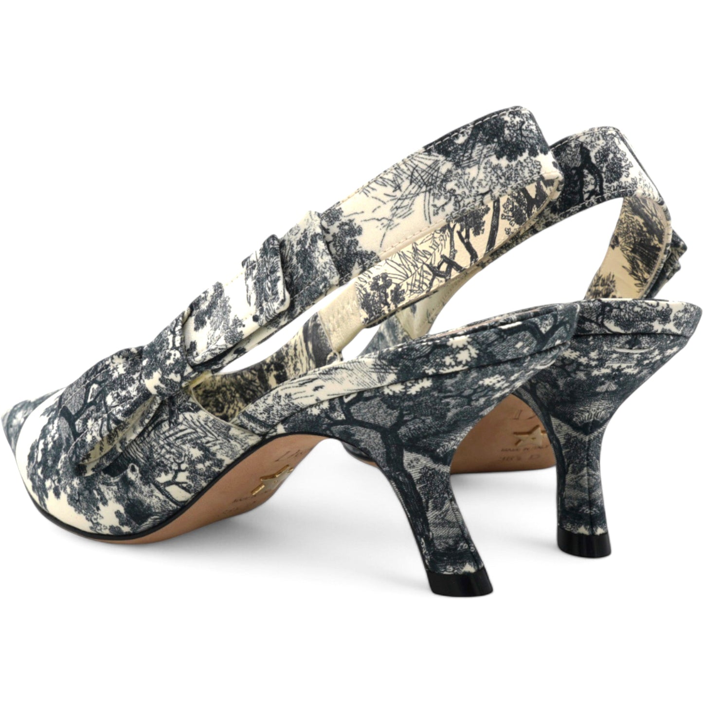 Dior Toile De Jouy Sweet D Slingback Pumps Off White Size 36.5