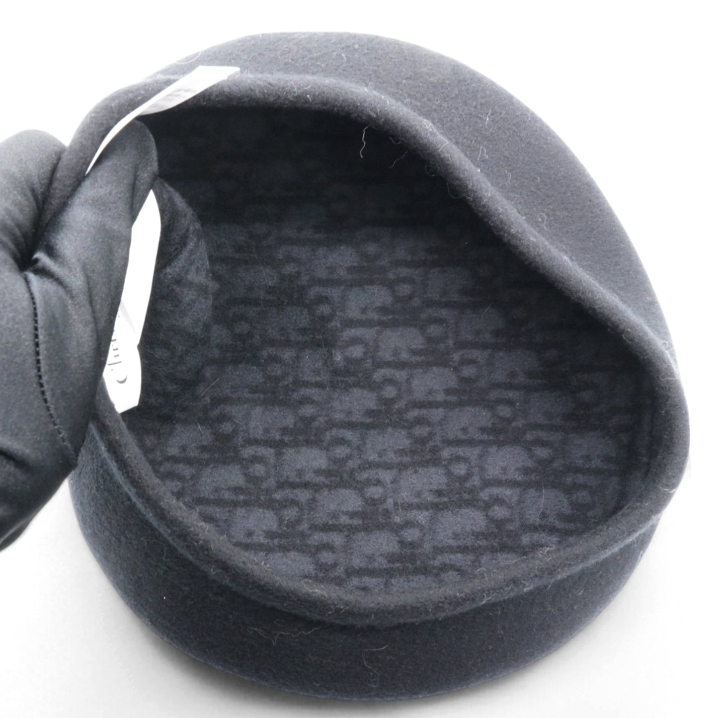 Dior Wool Oblique Reversible Chic Beret Black Size58
