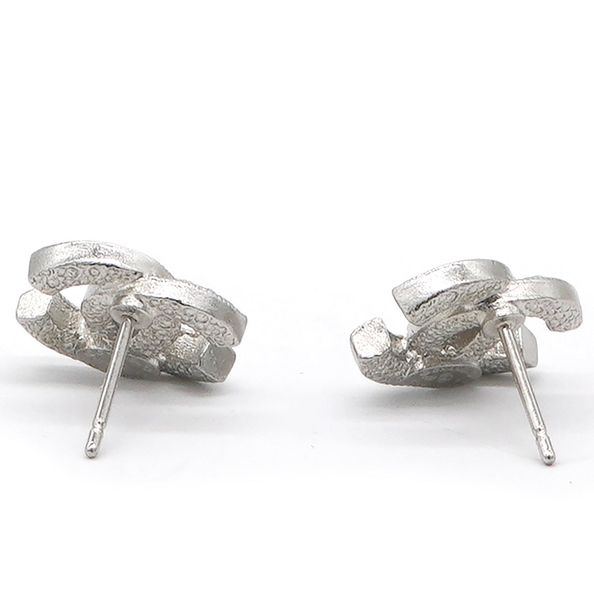 Chanel Logo Earrings Silver/Crystal