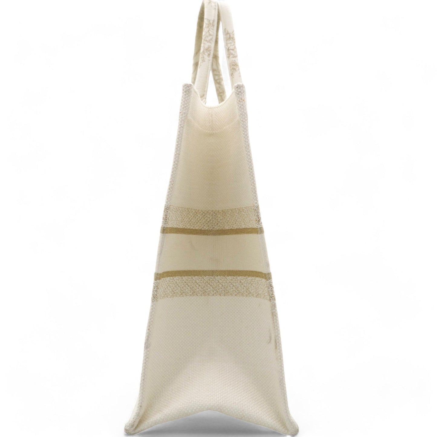 Dior Canvas Embroidered Large Around The World Book Tote Gold