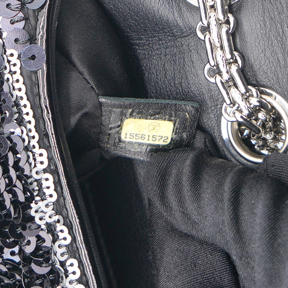 Chanel Reissue Sequin Medium Flap Bag Black/Silver