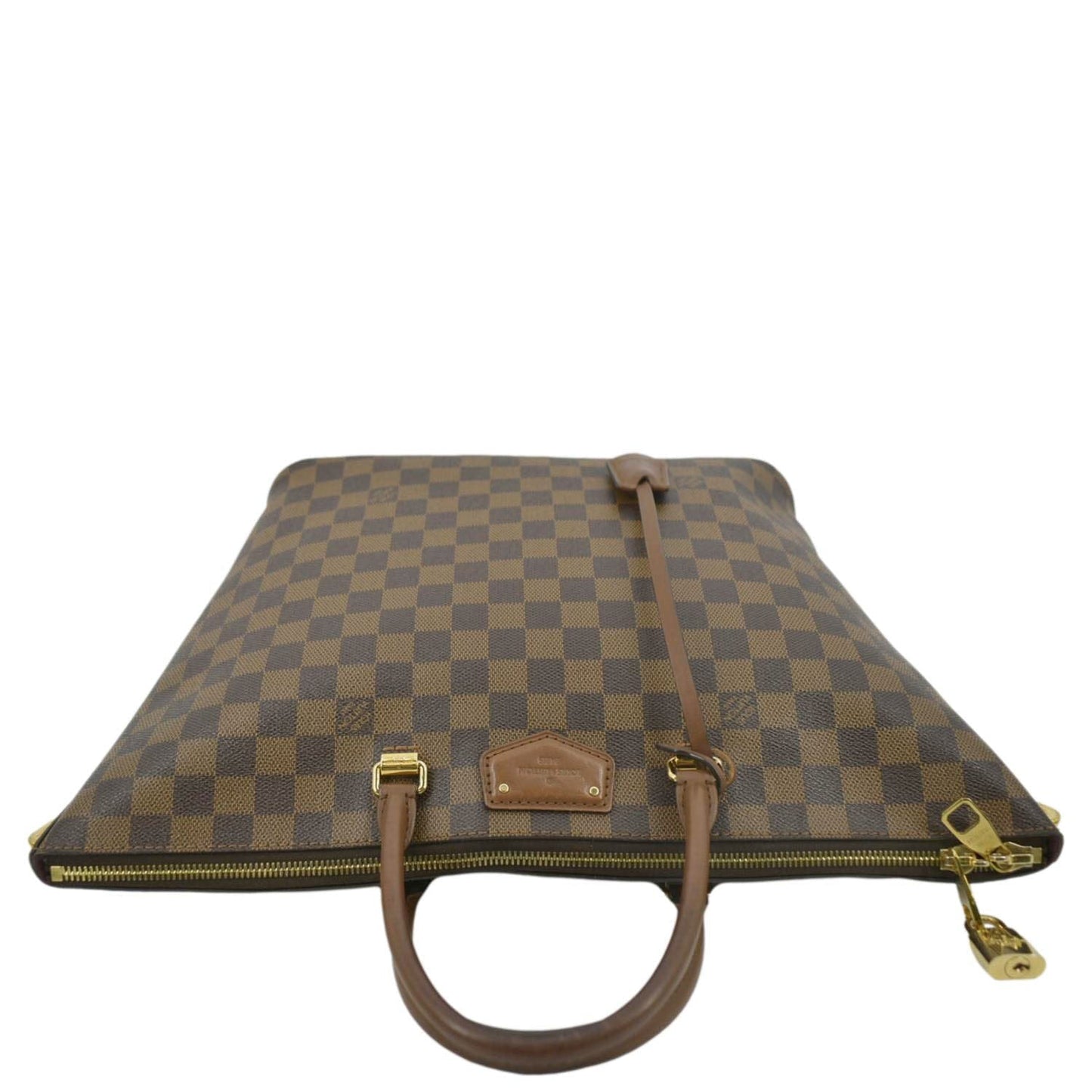LOUIS VUITTON Belmont Damier Ebene Tote Bag Brown