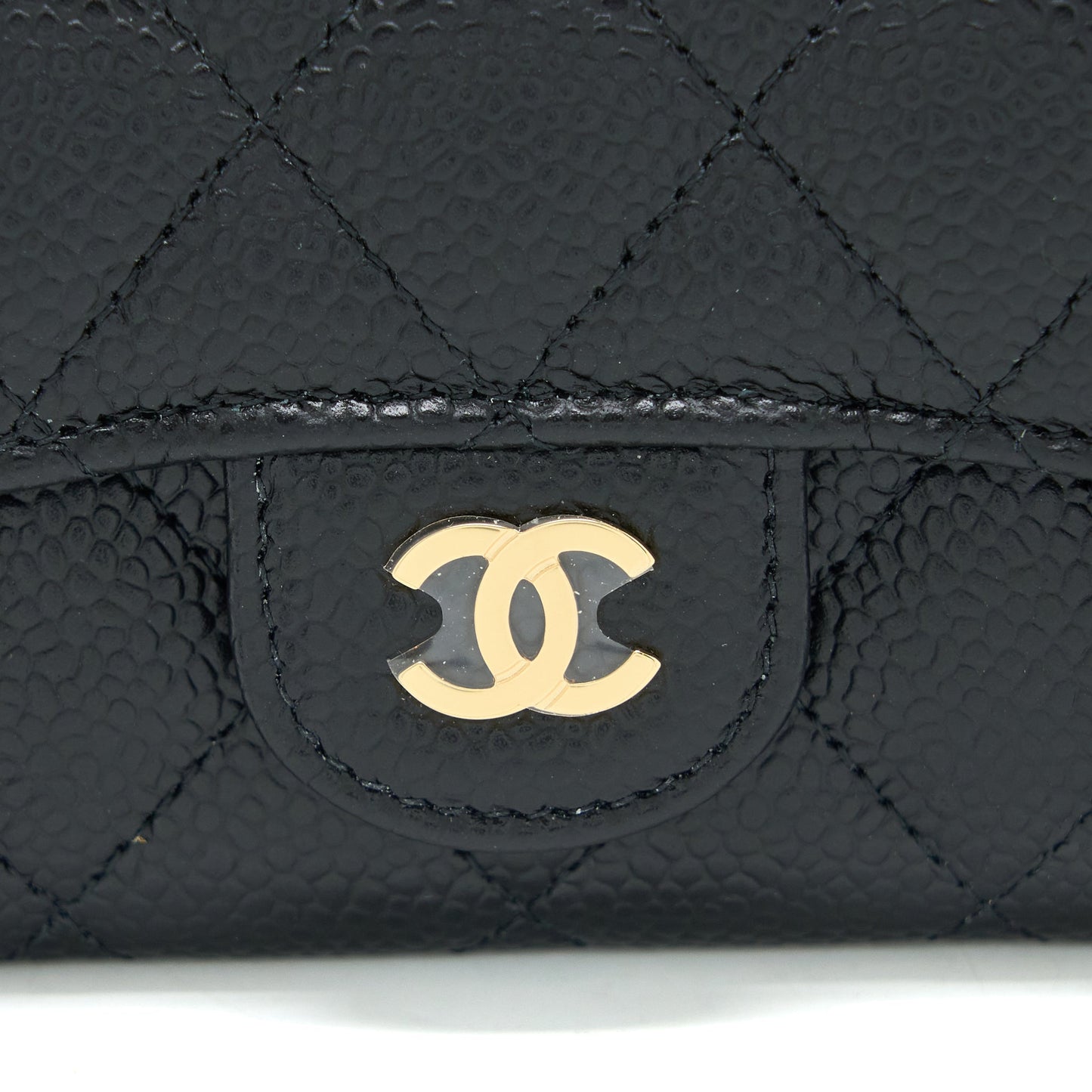 Chanel Classic Flap Holder Caviar Black GHW (Microchip)