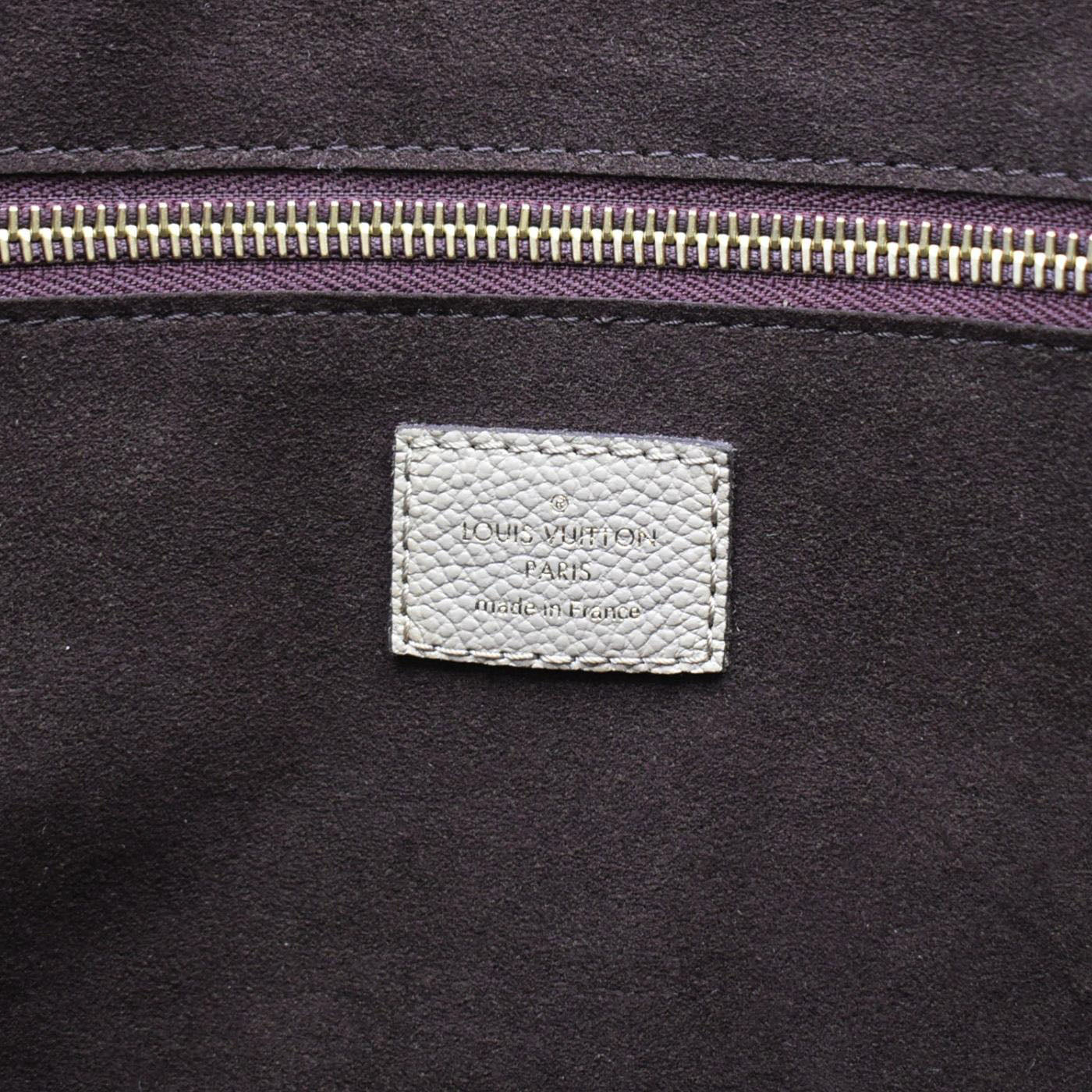 LOUIS VUITTON Neverfull MM Empreinte Leather Tote Shoulder Bag Beige