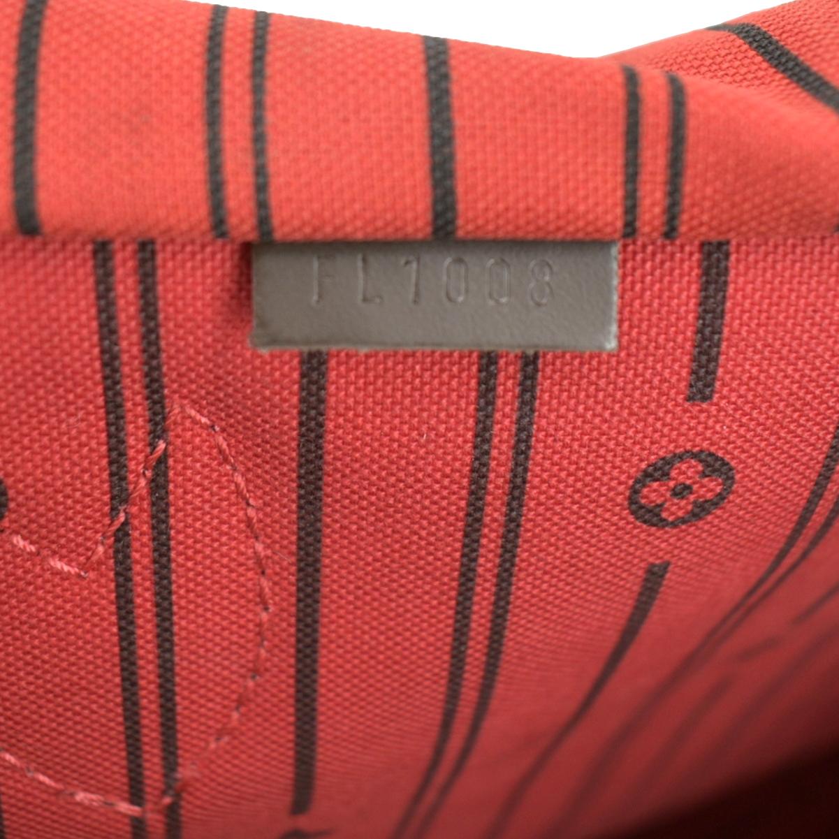 LOUIS VUITTON Neverfull GM Damier Ebene Tote Shoulder Bag Brown