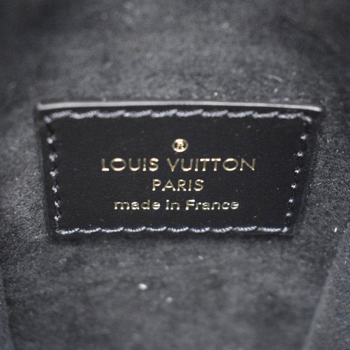 LOUIS VUITTON Side Trunk PM Grained Calf Leather Tote Bag Black