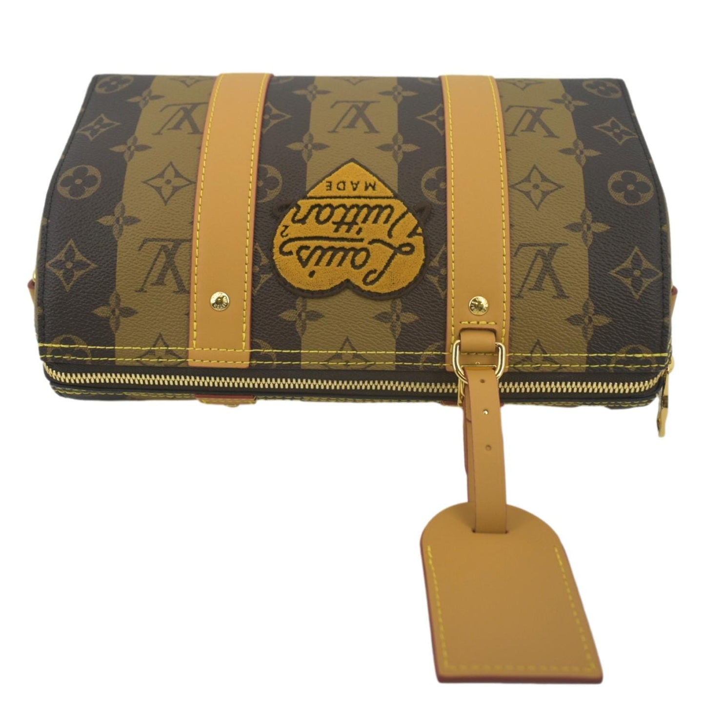 LOUIS VUITTON City Keepall Nigo Reverse Stripe Shoulder Bag Brown