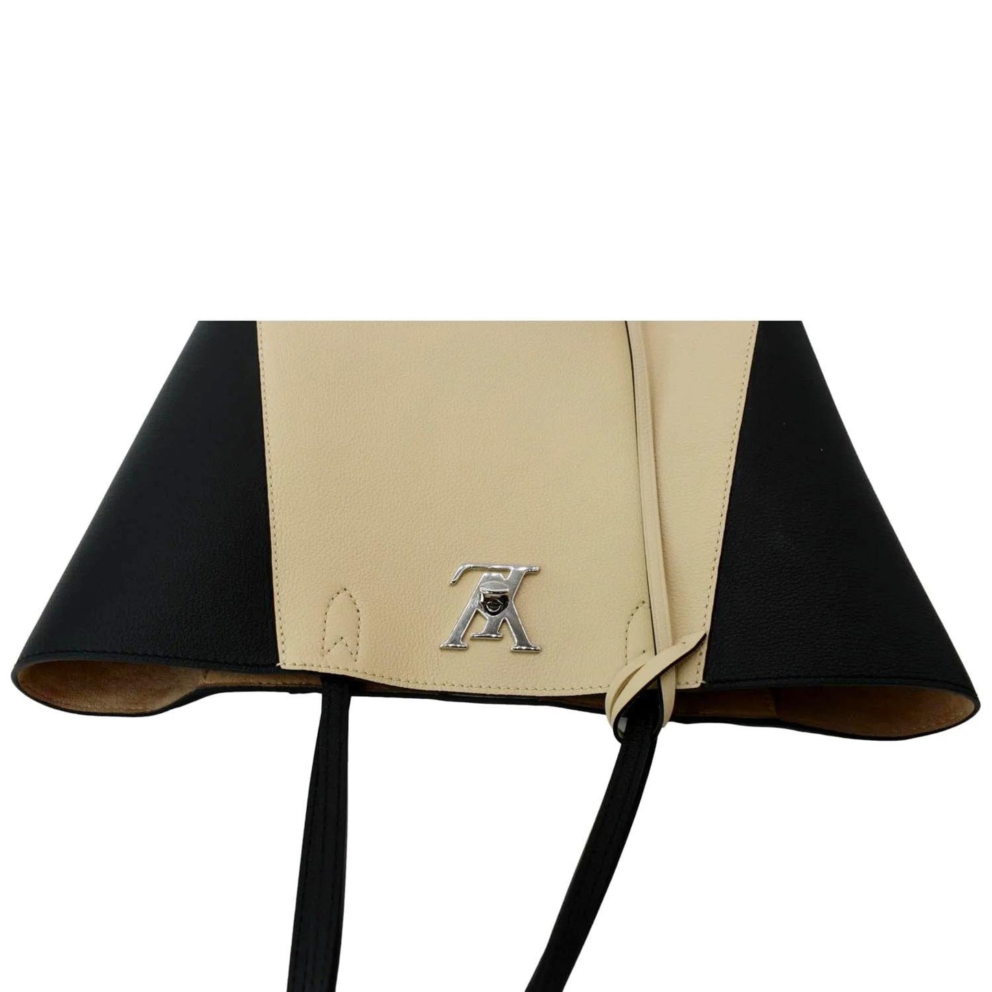 LOUIS VUITTON Lockme Cabas Leather Tote Bag Bicolor