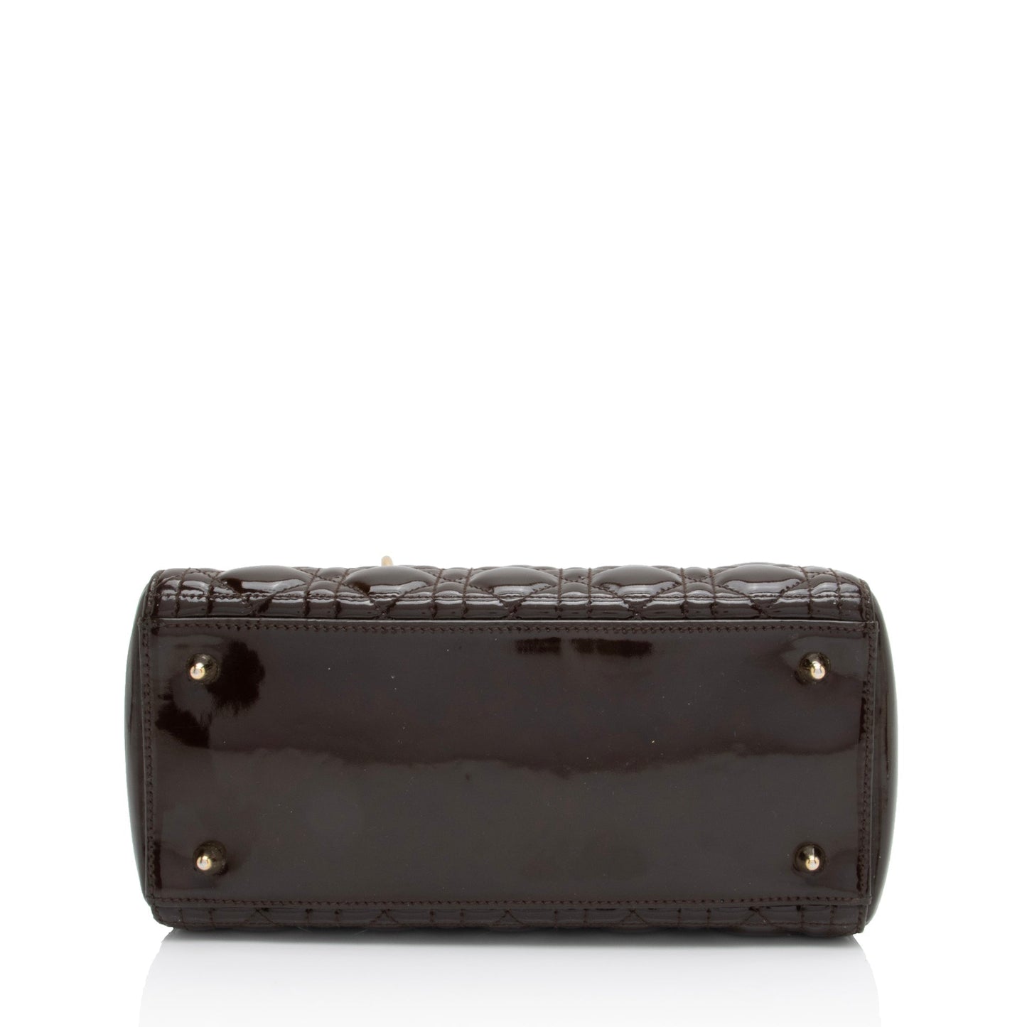 Dior Patent Leather Lady Dior Medium Tote (SHF-c6eBWA)