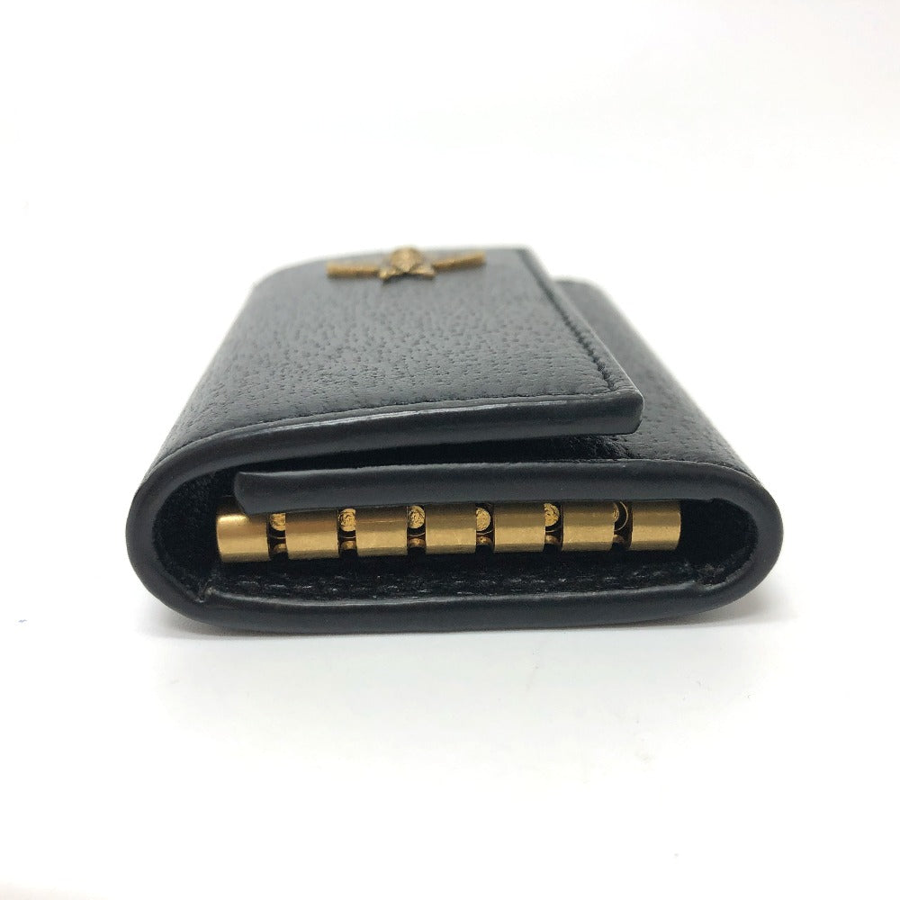 GUCCI Key case Key holder 523683 leather black BEE six hooks Women Used