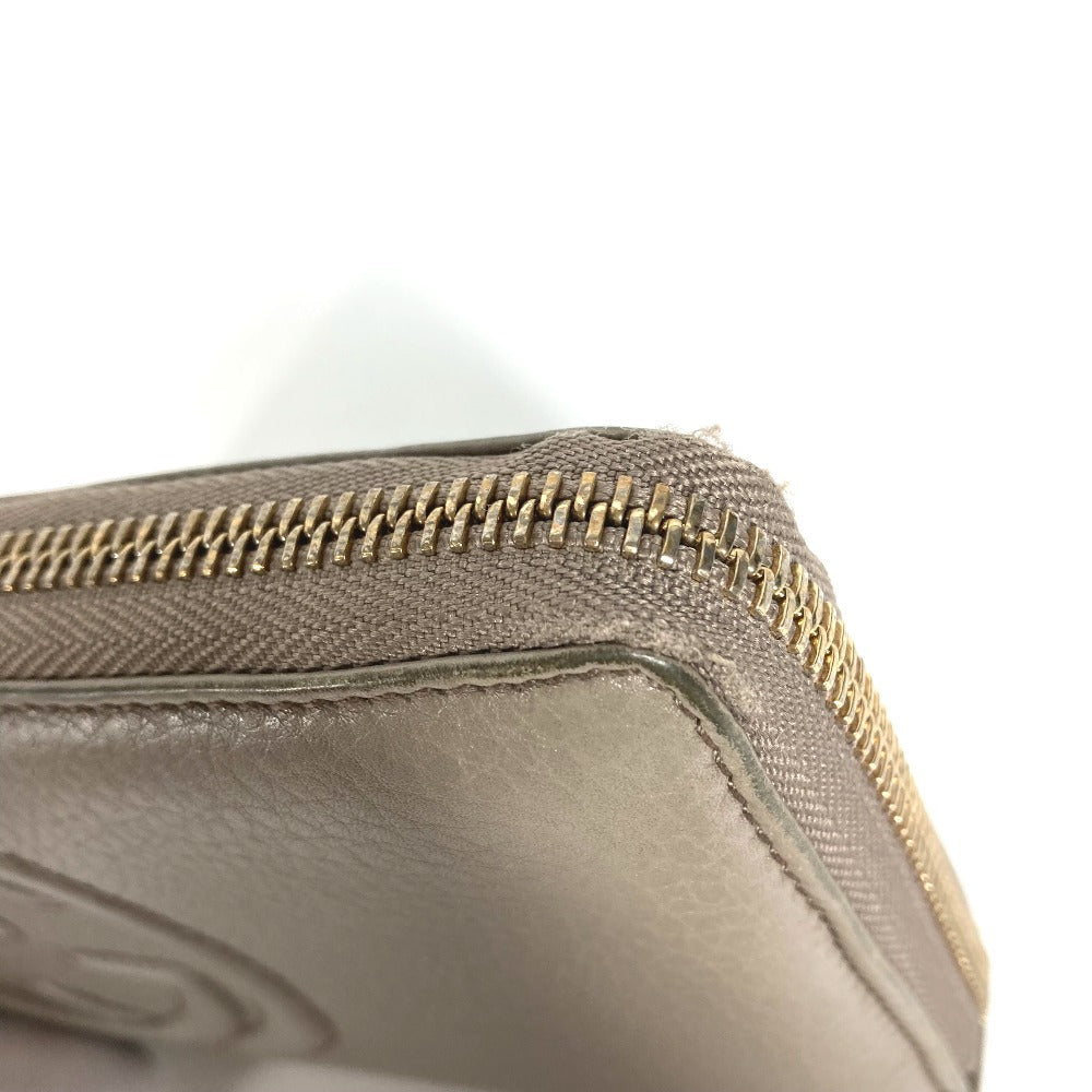 GUCCI Long Wallet Purse 282413 leather beige Long wallet with tassel GG Soho Women Used
