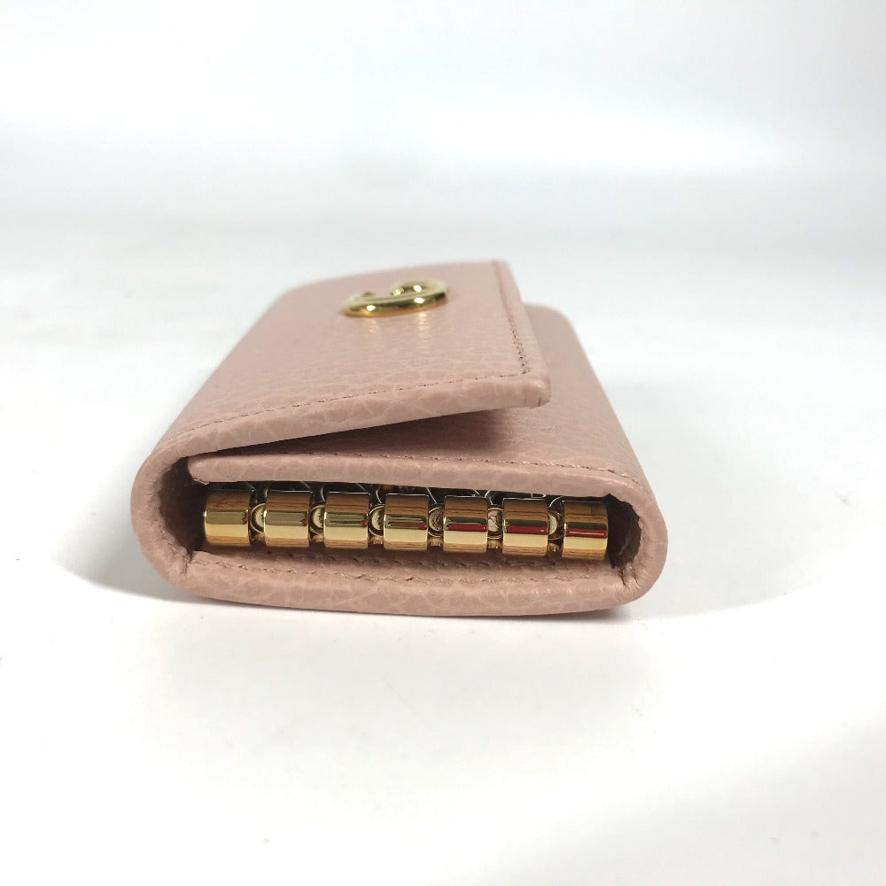 GUCCI Key case Key holder 456118 leather pink GG Marmot Double G Women Used