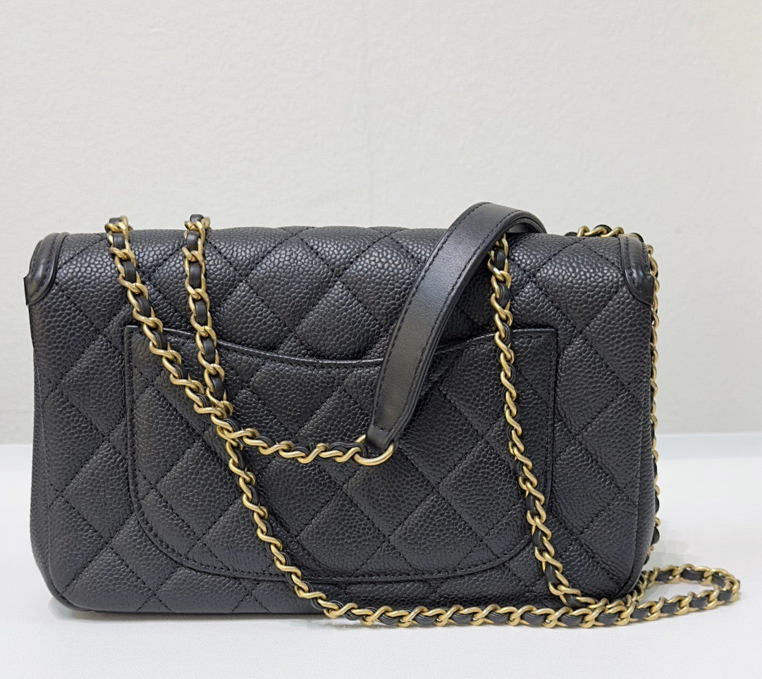 Chanel Small Caviar Quilted CC Filigree Flap Black GHW