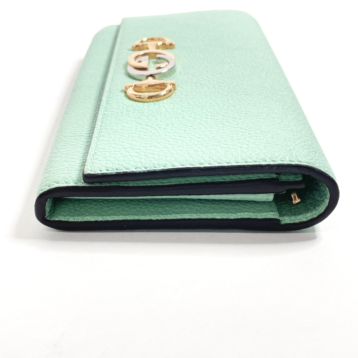 GUCCI Long Wallet Purse 573612 leather green Zumi Women Used