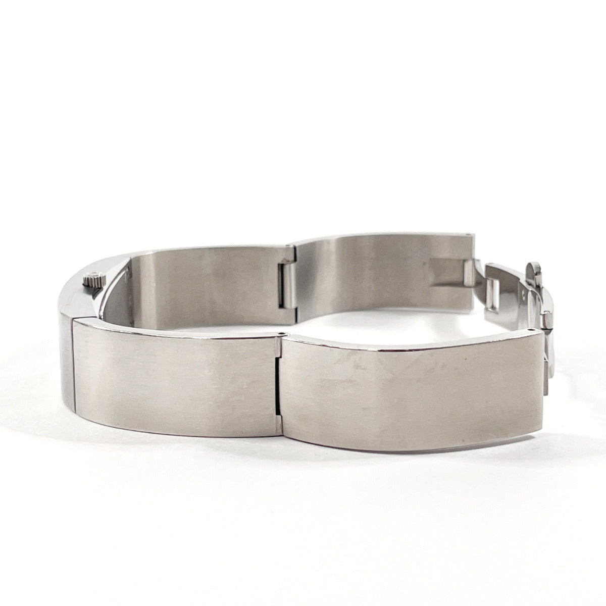 GUCCI Watches Quartz 2400S Stainless Steel Silver Bangle watch black dial Women Used