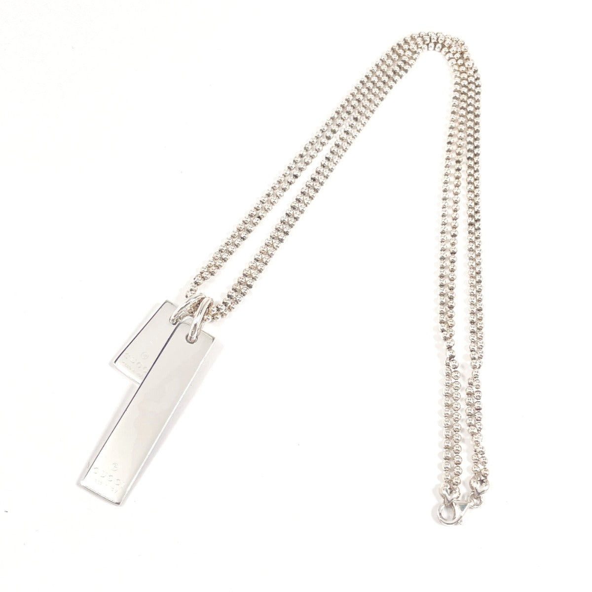GUCCI Necklace Silver925 Silver Double chain plate unisex Used