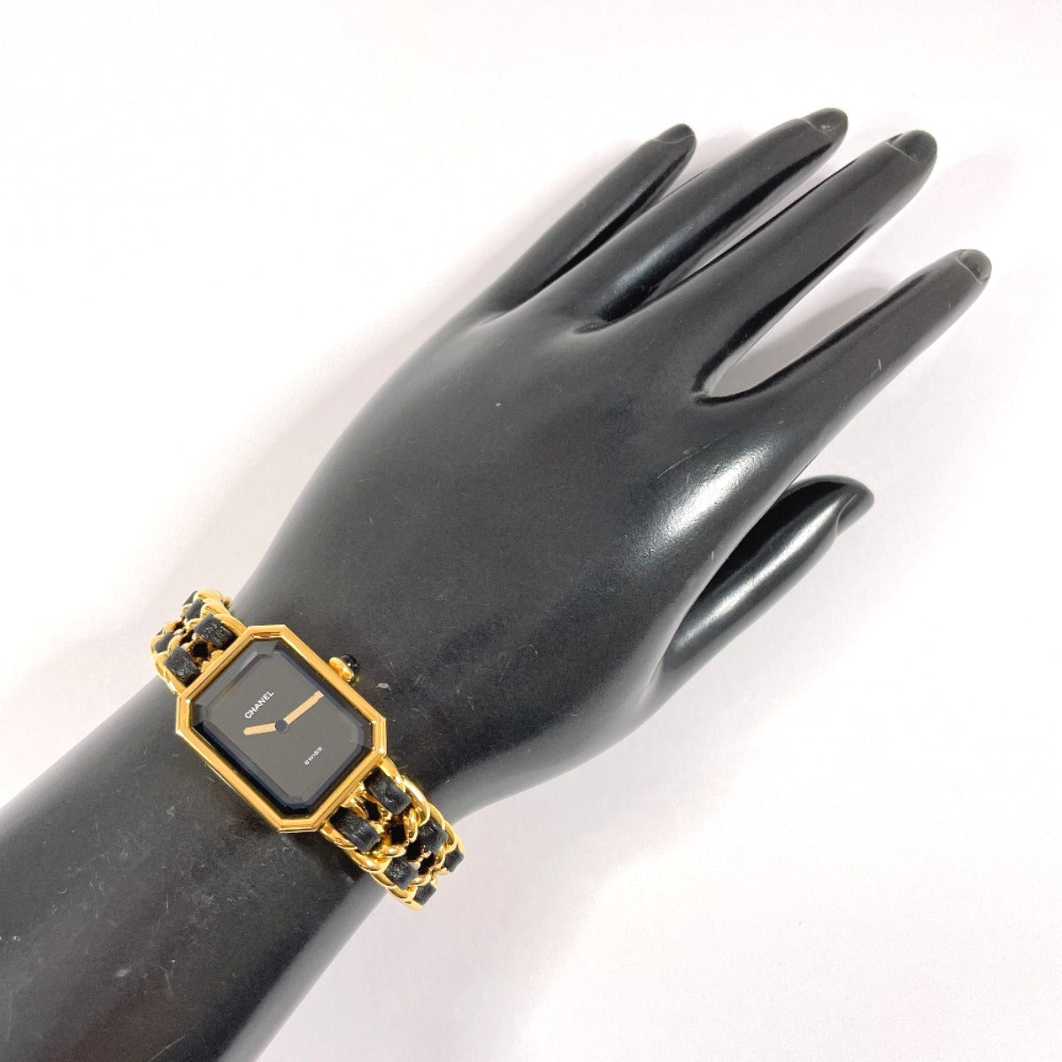 CHANEL Watches Quartz H0001 Gold Plated, Leather gold Premiere L black dial