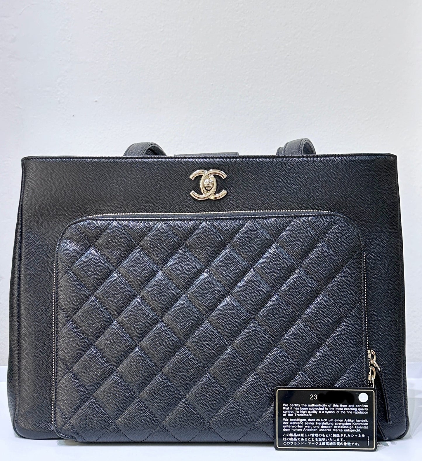 CHANEL Business Affinity Shopping Tote Caviar Black GHW