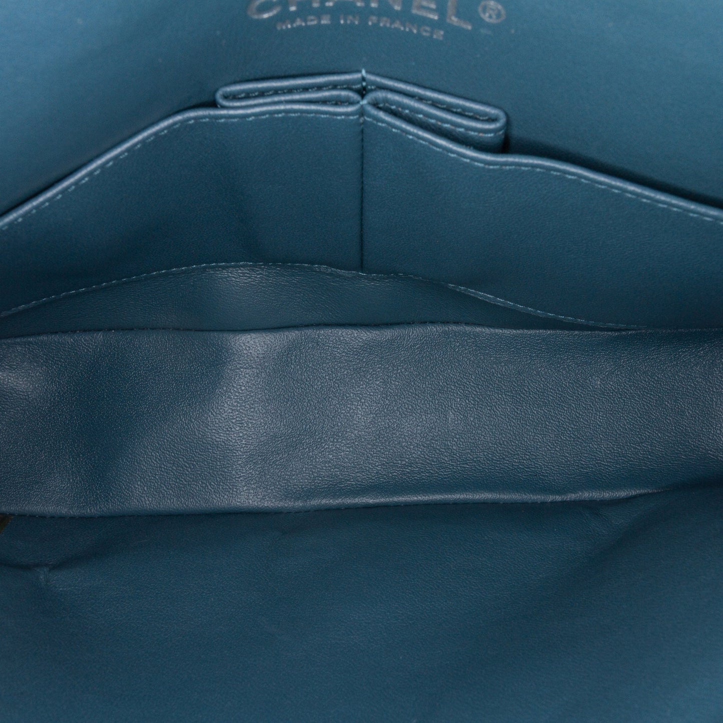 Blue Chanel Medium Classic Lambskin Double Flap Shoulder Bag