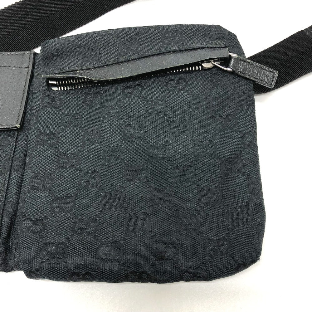 GUCCI Waist bag 28566 GG canvas black GG Sling bag mens Secondhand