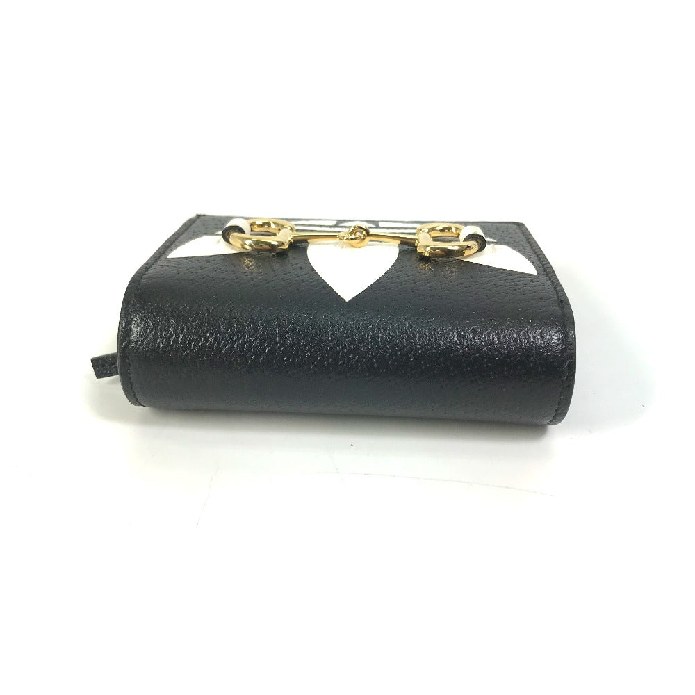 GUCCI Folded wallet 702248 leather black logo adidas collaboration Shoulder wallet Women Secondhand