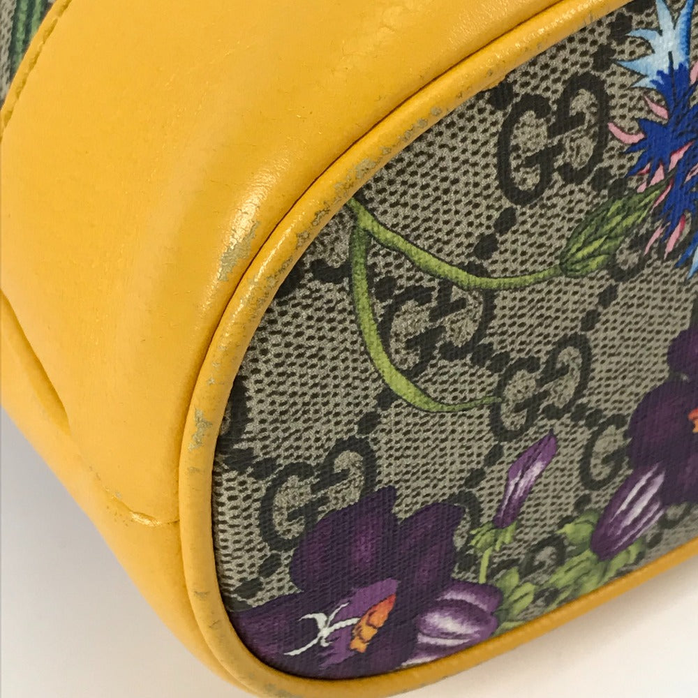 GUCCI Handbag 550621 GG Supreme Canvas beige GG Flora Flower Small Bucket Women Secondhand