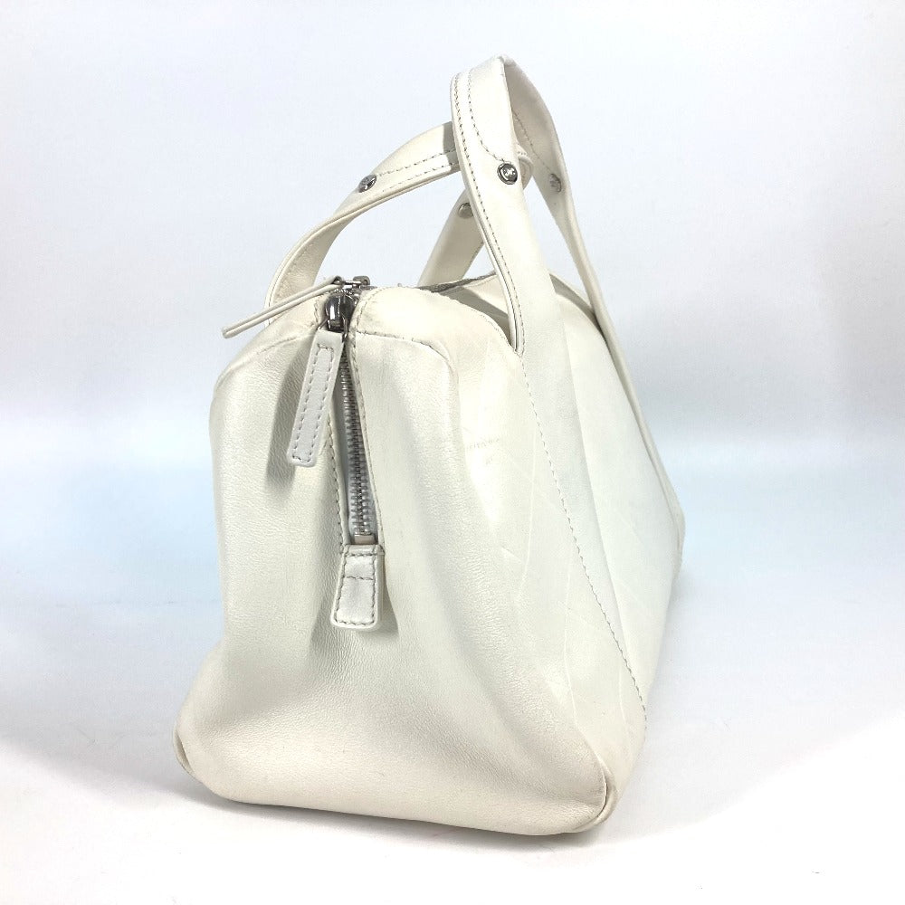 CHANEL Boston Duffel bag A30899 Calf leather white CC COCO Mark Chevron Vstitch Women Used