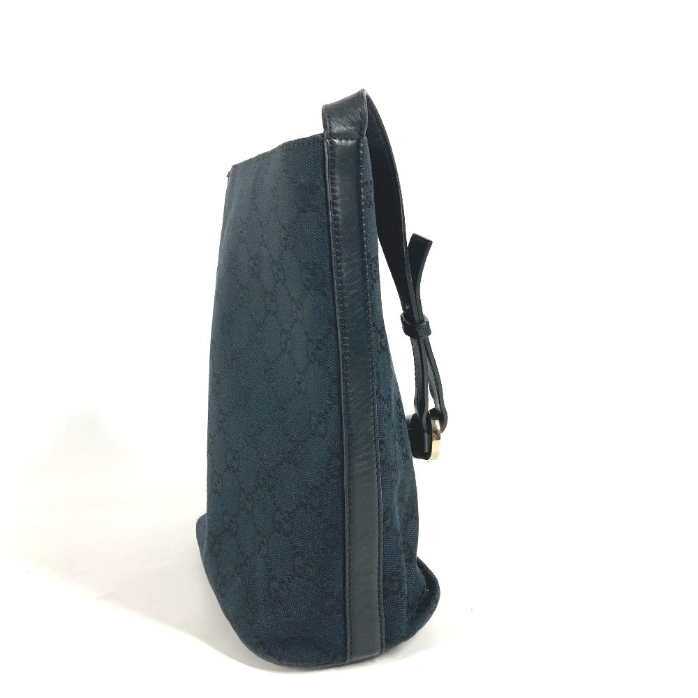GUCCI Shoulder Bag 001�E4286 Leather / canvas black Bucket Bucket GG Women Used