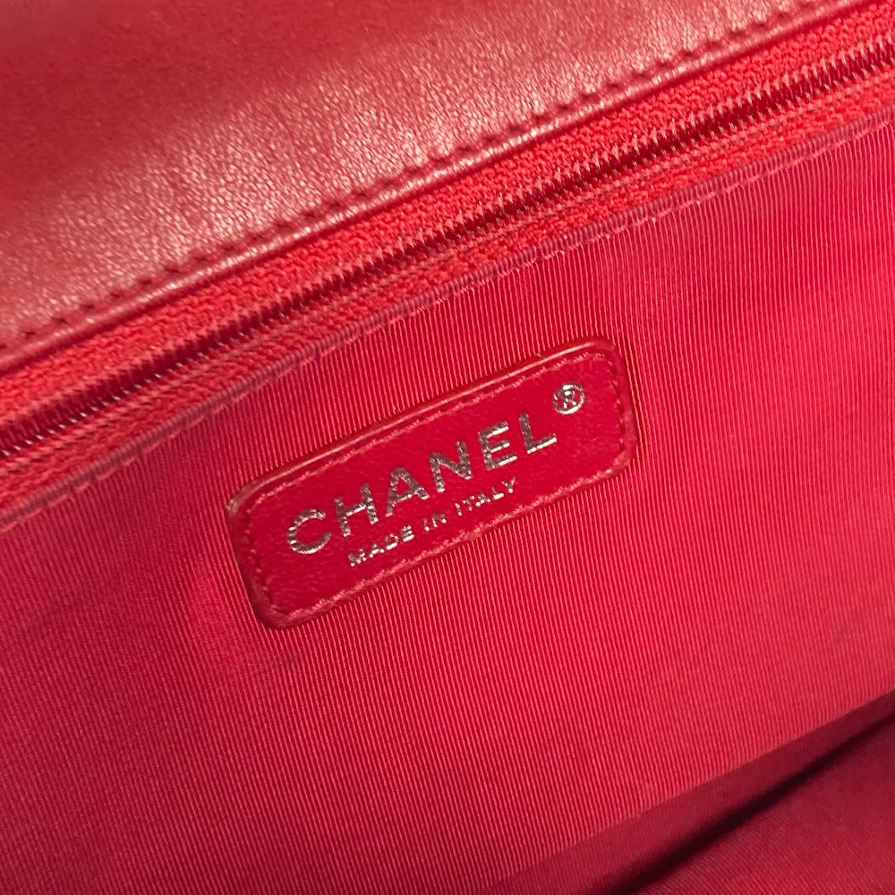 CHANEL Shoulder Bag enamel Red CC COCO Mark Lipstick