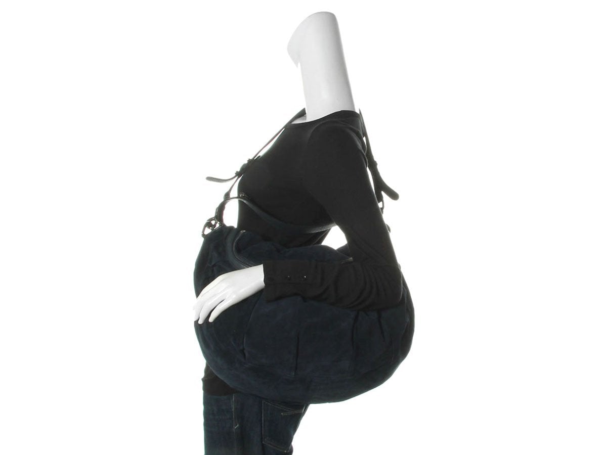 G*G Large Blue Suede Icon Bit Bag