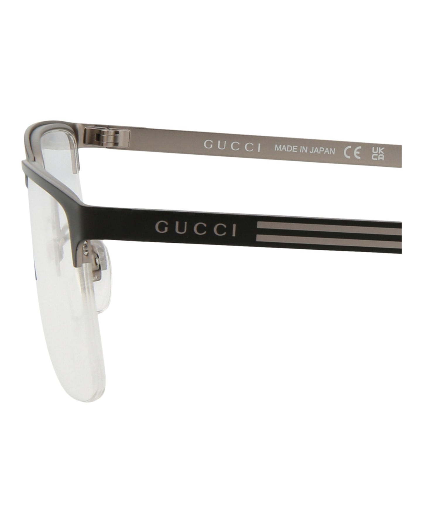 Gucci Mens Square/Rectangle Black Black Transparent Fashion Designer Eyewear