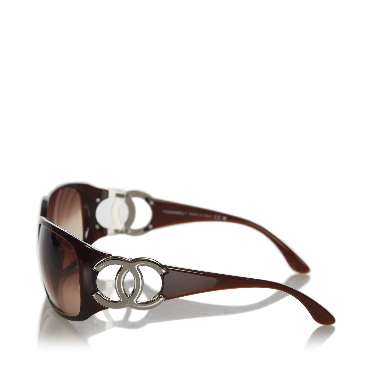Round Tinted Sunglasses Brown GHW