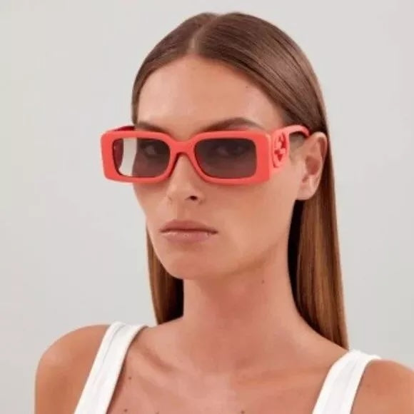 GUCCI GG SCETATE CHAISE RECTANGULAR FRAME SUNGLASSES