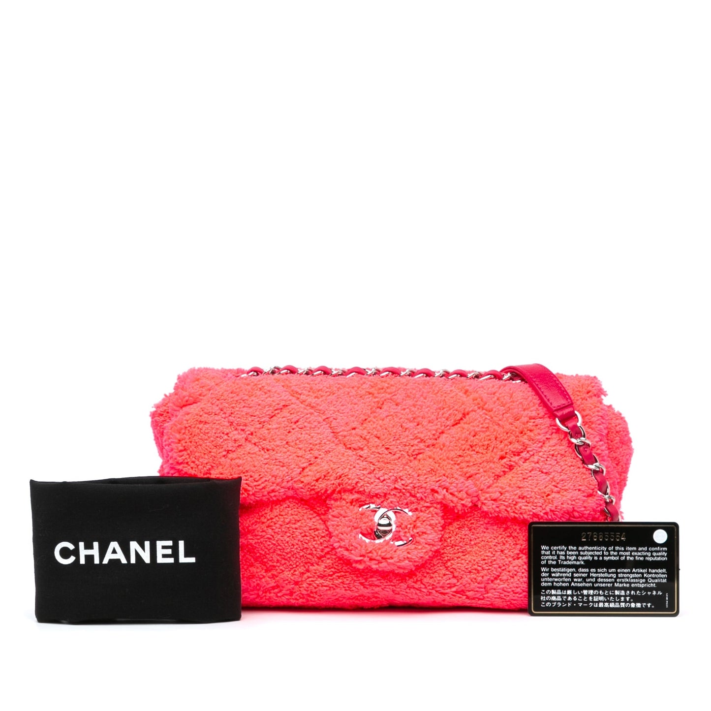 Pink Chanel Medium Quilted Terry Cloth Coco Beach Flap Shoulder Bag