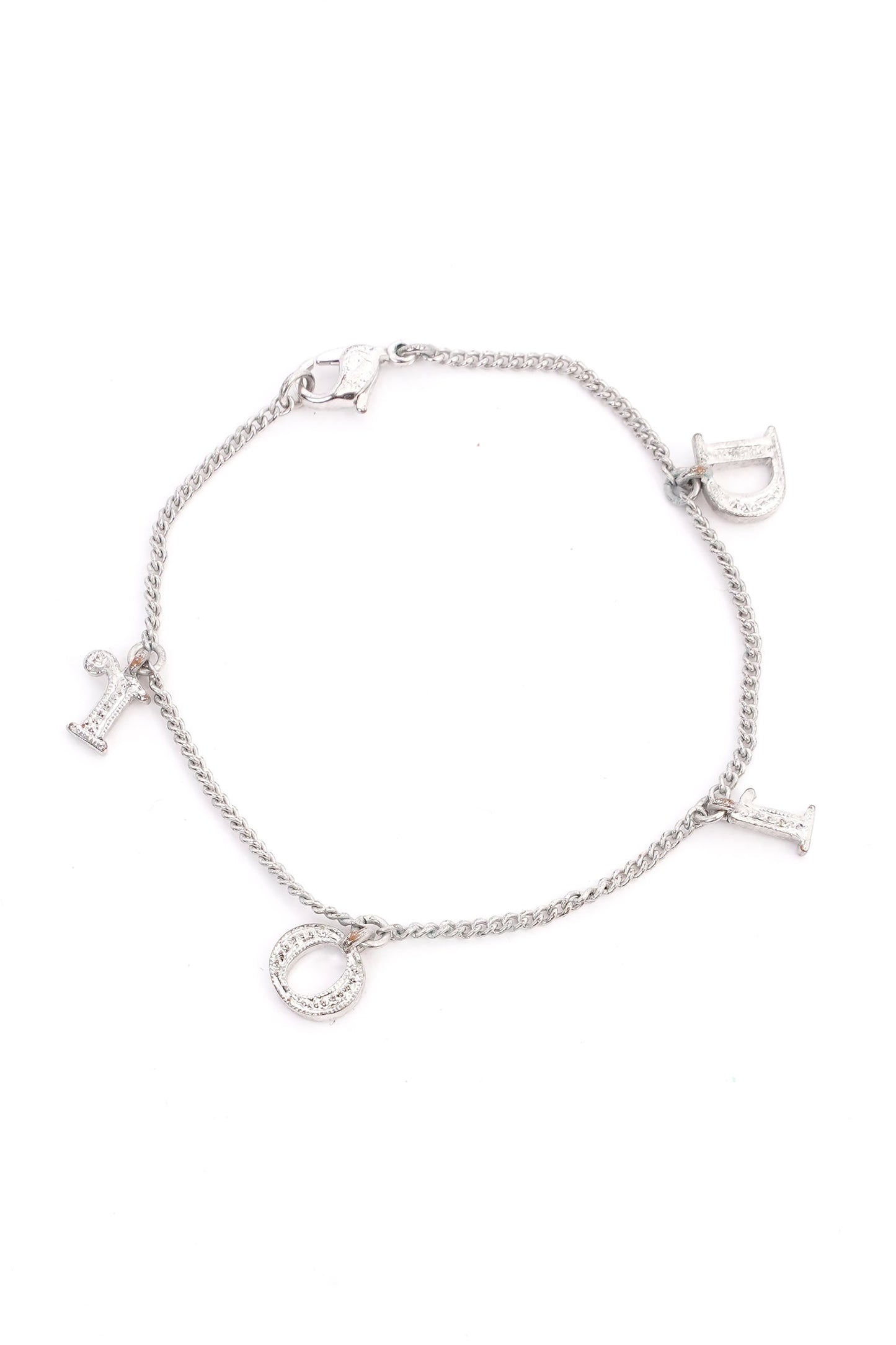 Christian Dior Letter Bracelet Silver Base Metal