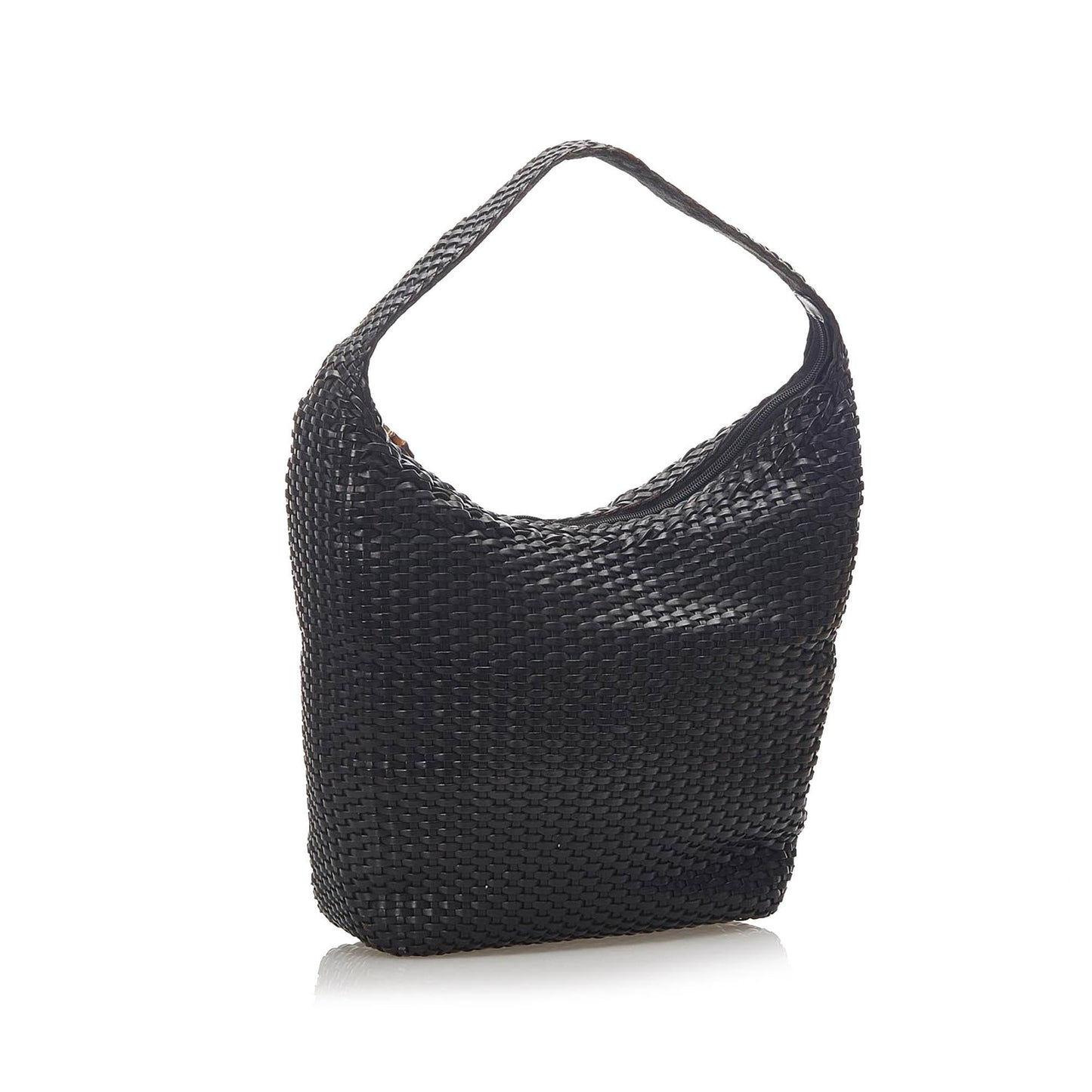 G*G Bamboo Basketweave Leather Shoulder Bag (SHG-18984)