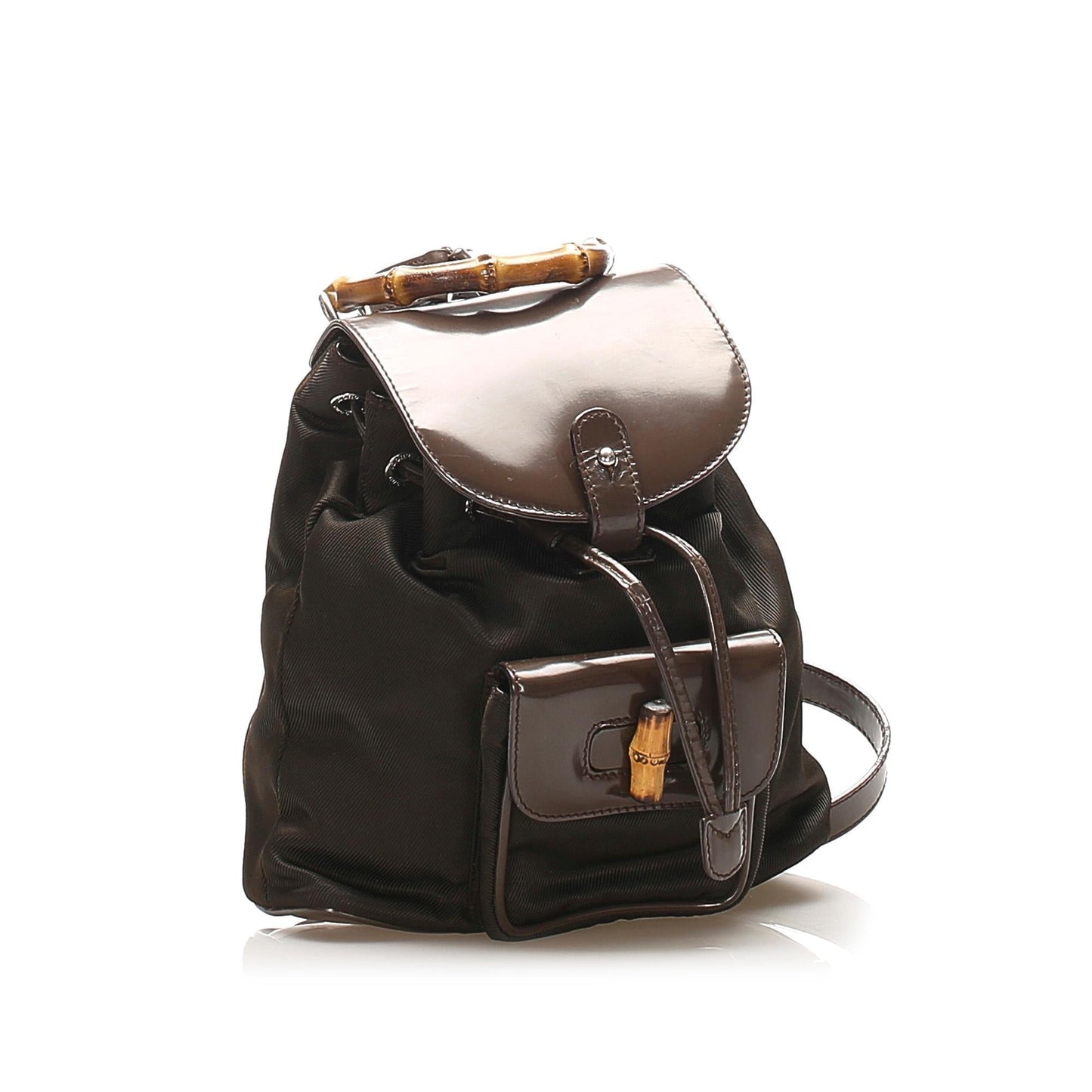 G*G Bamboo Drawstring Leather Backpack (SHG-20848)