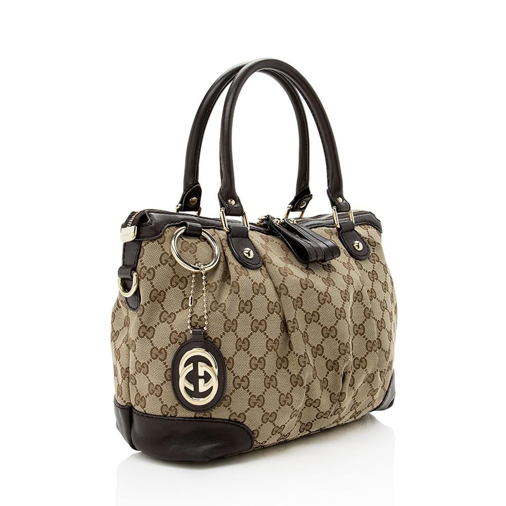 G*G GG Canvas Sukey Top Handle Medium Satchel (SHF-14045)