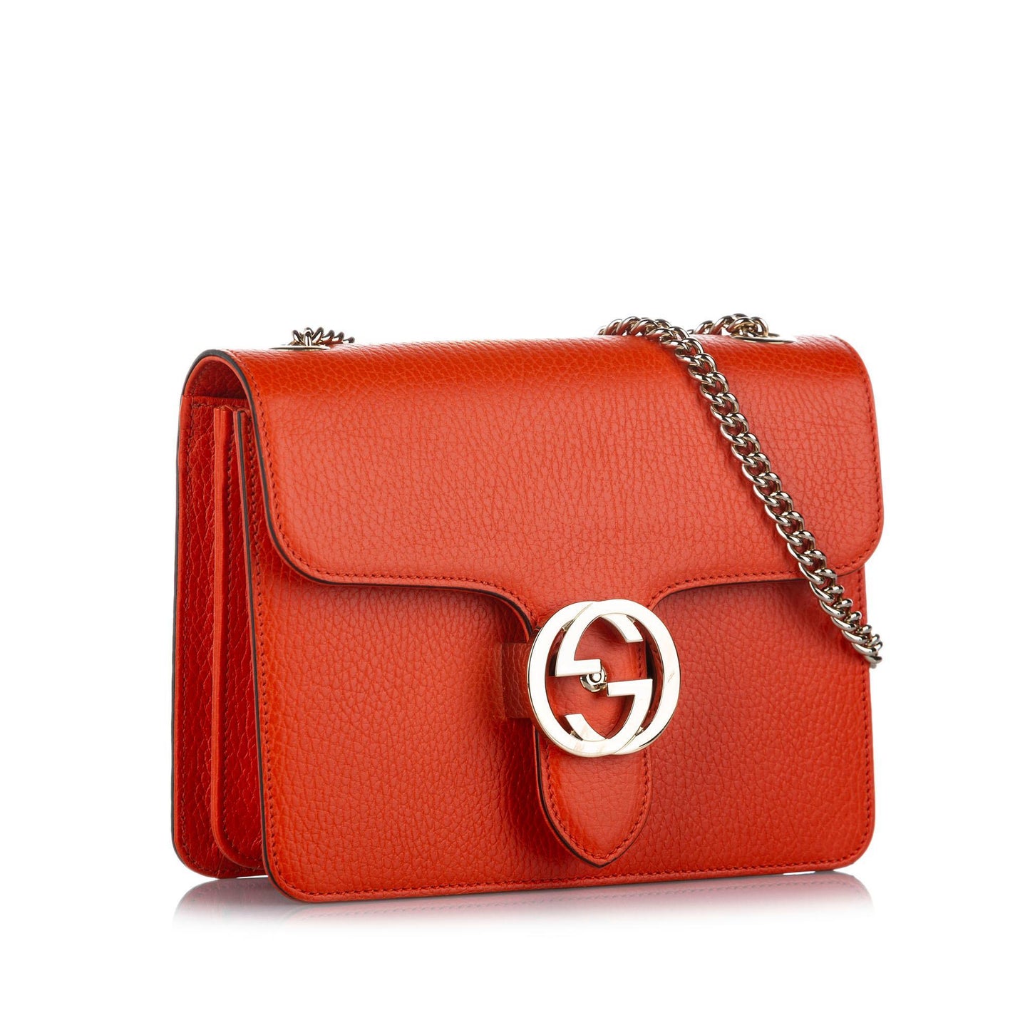 G*G Interlocking G Chain Leather Crossbody Bag (SHG-18935)