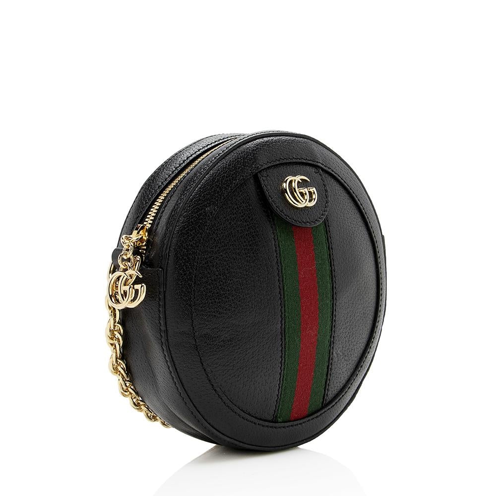 G*G Leather Ophidia Round Mini Shoulder Bag (SHF-14116)