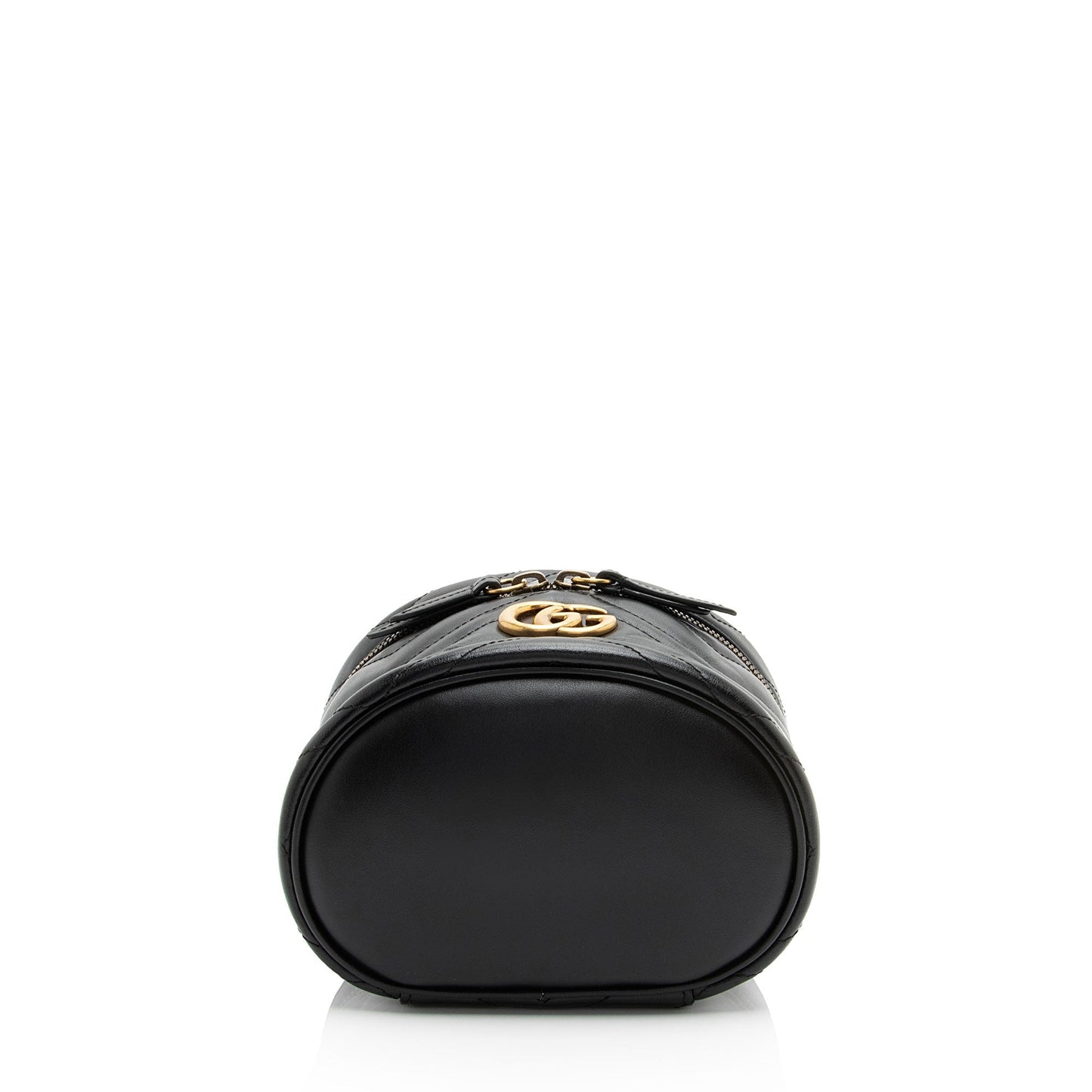 Gucci Matelasse Leather GG Marmont Round Mini Backpack (SHF-tbmiZF)