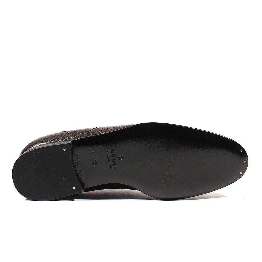 Gucci Men's Shoes Brown Pebbled Leather Oxfords (GGM1543)