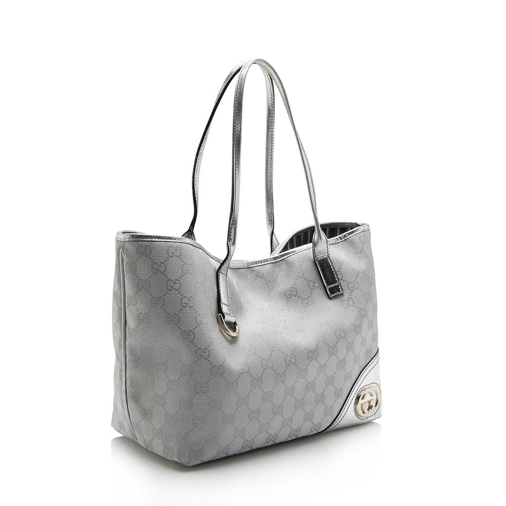 Gucci Metallic GG Canvas Britt Small Tote (SHF-13874)