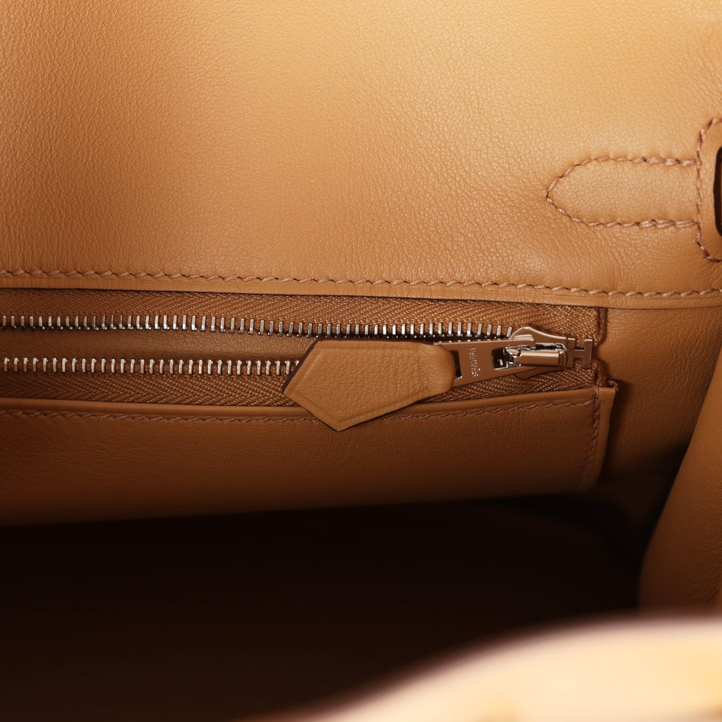 Hermes Birkin 25 In & Out Biscuit Swift Palladium Hardware