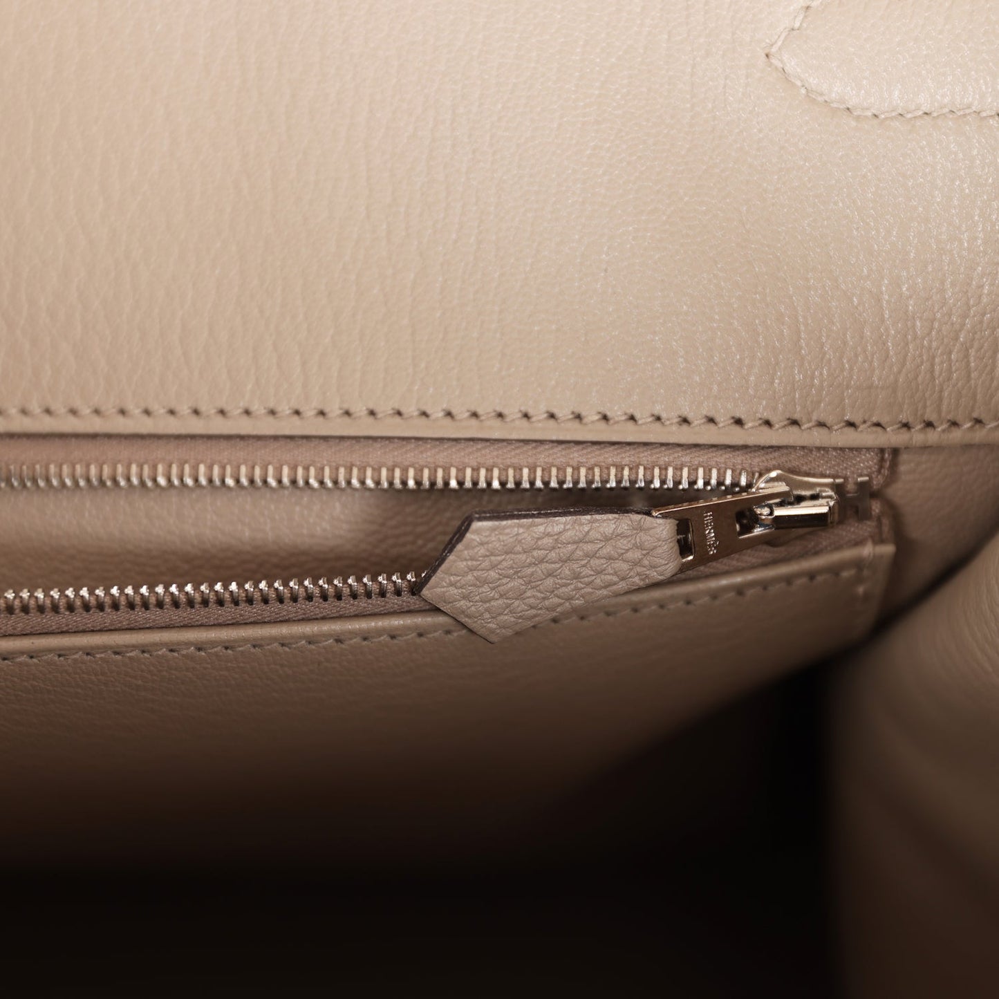 Hermes Horseshoe Stamp (HSS) Birkin 40 Gris Tourterelle Togo Brushed Palladium Hardware